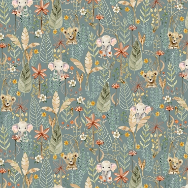Mini Menagerie - P & B Textiles - 6118DT - Packed Animal All Over